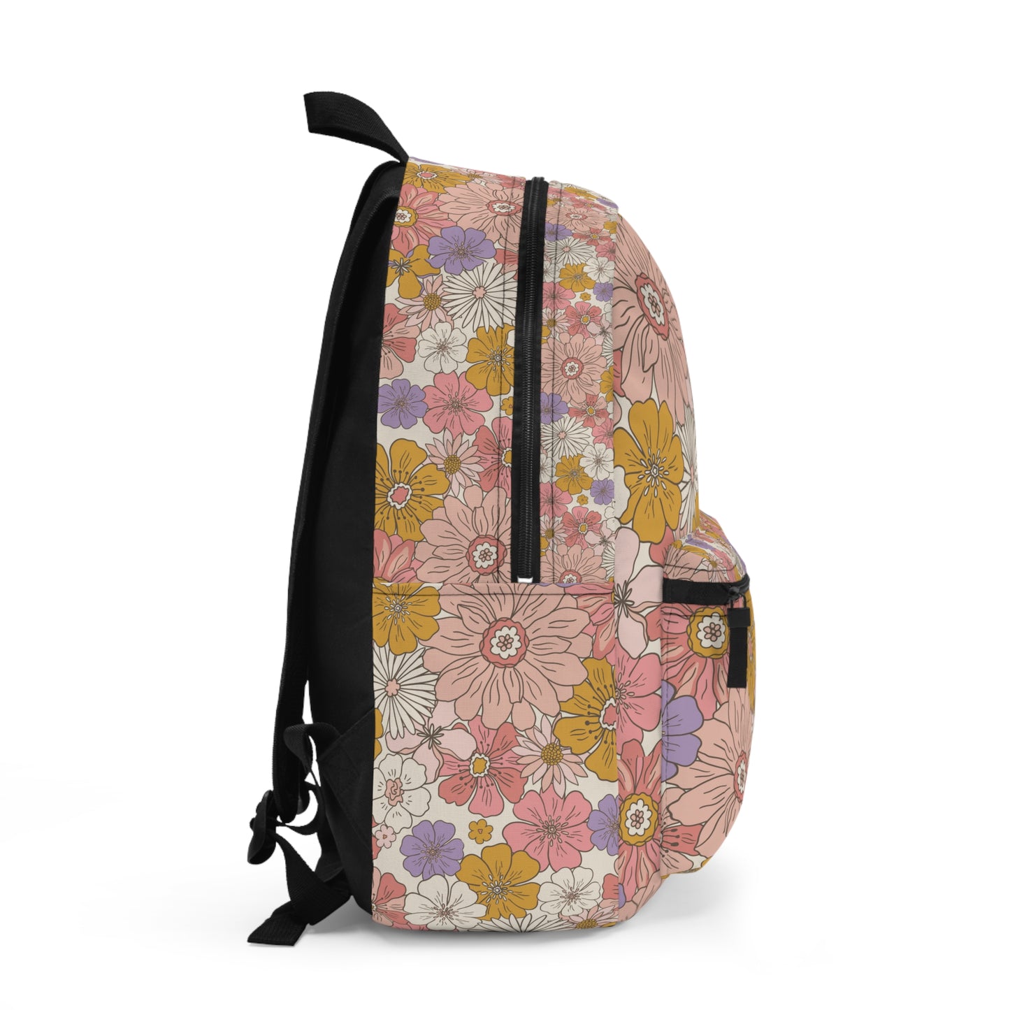 Retro Flower Backpack, Flower Backpack, Flower School Bag, Retro School Bag, Back to School, Trendy Backpack, Free Shipping