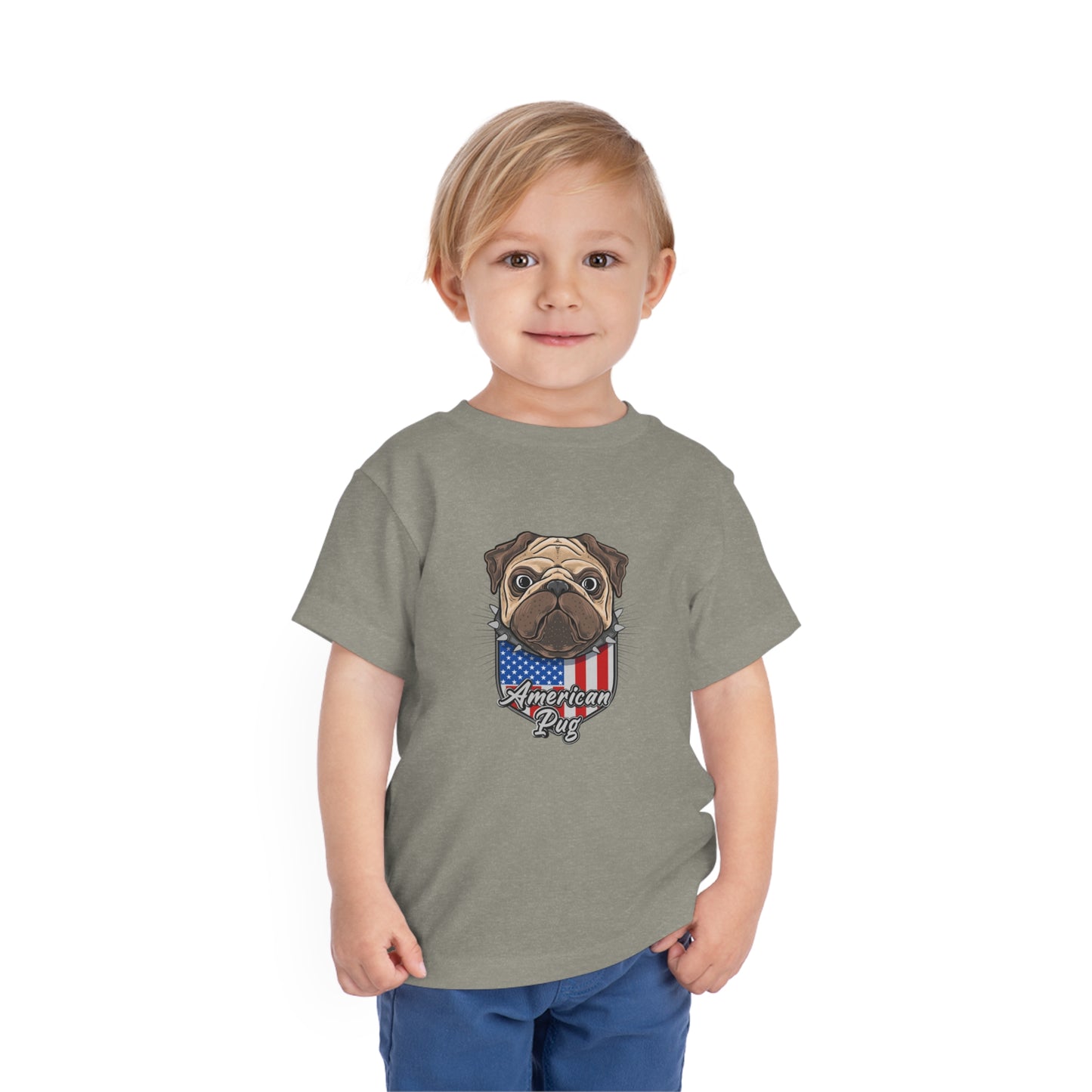 4th of July America Patriotic USA Pug Kids Tee Toddler Short Sleeve Tee