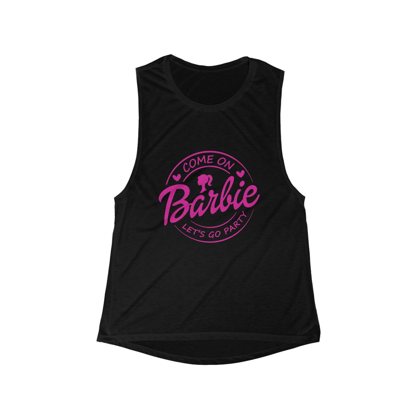 Barbie Tank Come on Barbie Lets Go Party Women's Flowy Scoop Muscle Tank