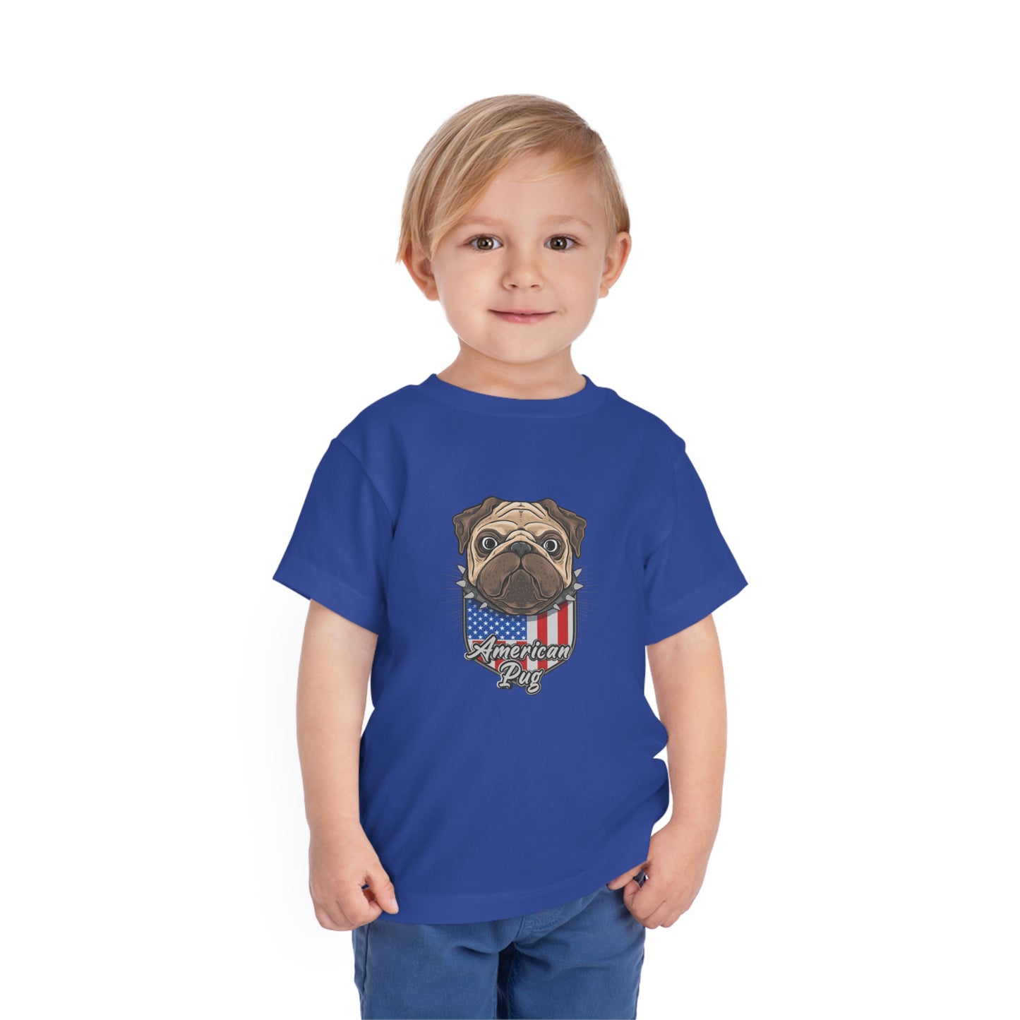 4th of July America Patriotic USA Pug Kids Tee Toddler Short Sleeve Tee