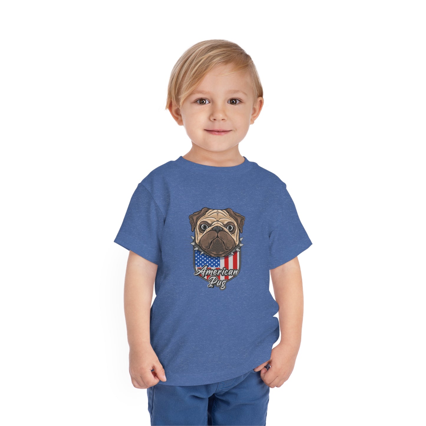 4th of July America Patriotic USA Pug Kids Tee Toddler Short Sleeve Tee