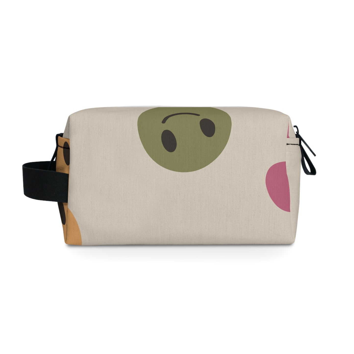 Retro Flowers and Smiley Face Toiletry Bag, Trendy Cosmetic Bag, Free Shipping, School