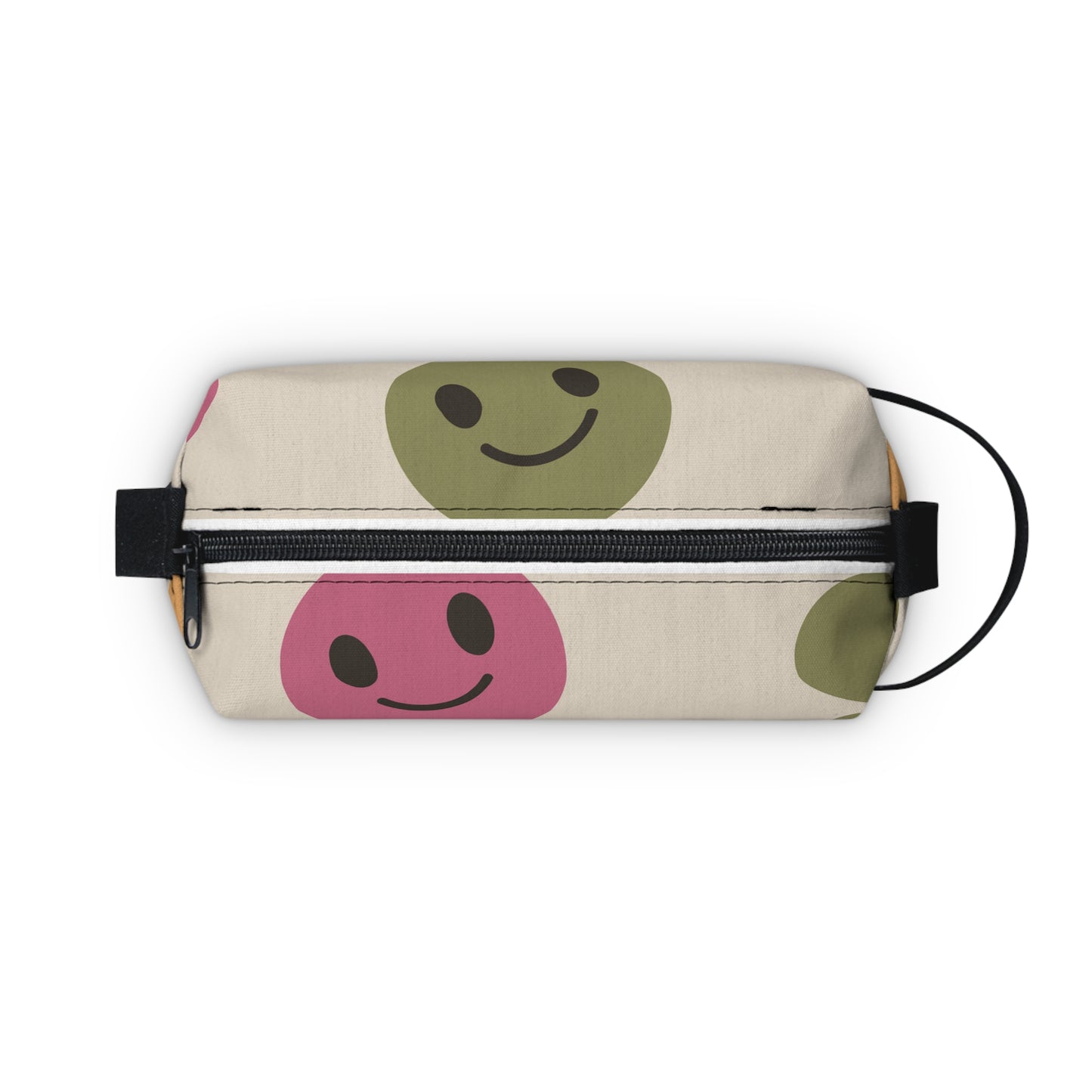 Retro Flowers and Smiley Face Toiletry Bag, Trendy Cosmetic Bag, Free Shipping, School