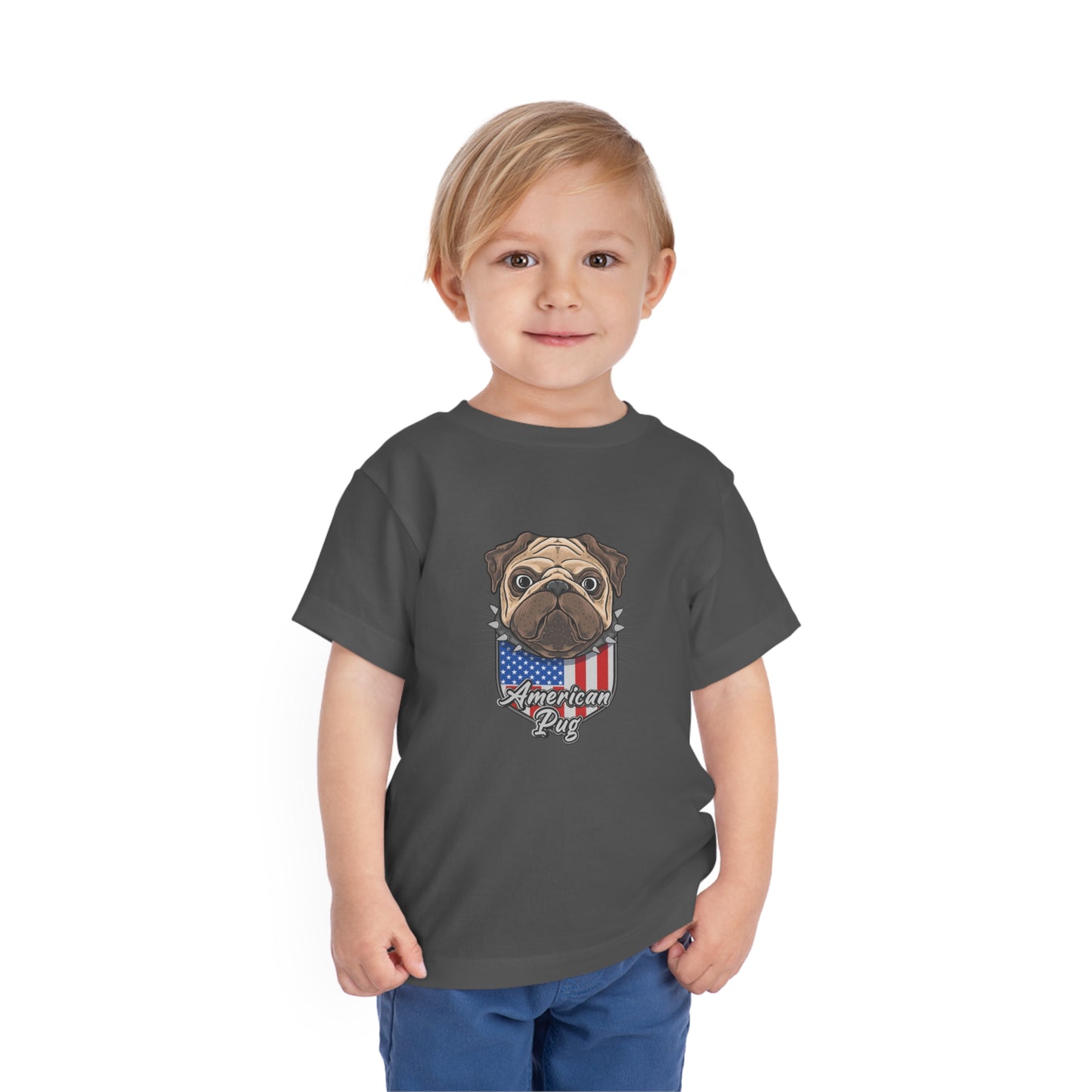 4th of July America Patriotic USA Pug Kids Tee Toddler Short Sleeve Tee