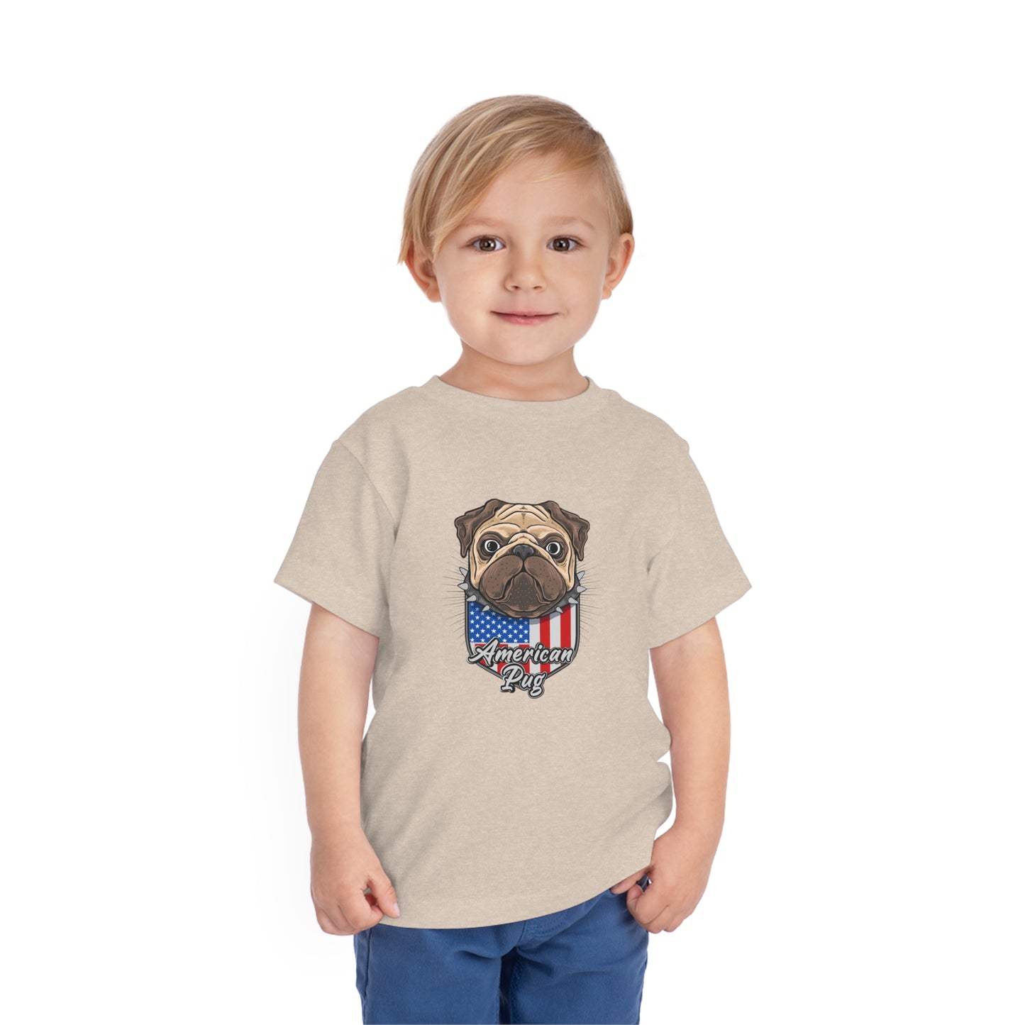 4th of July America Patriotic USA Pug Kids Tee Toddler Short Sleeve Tee