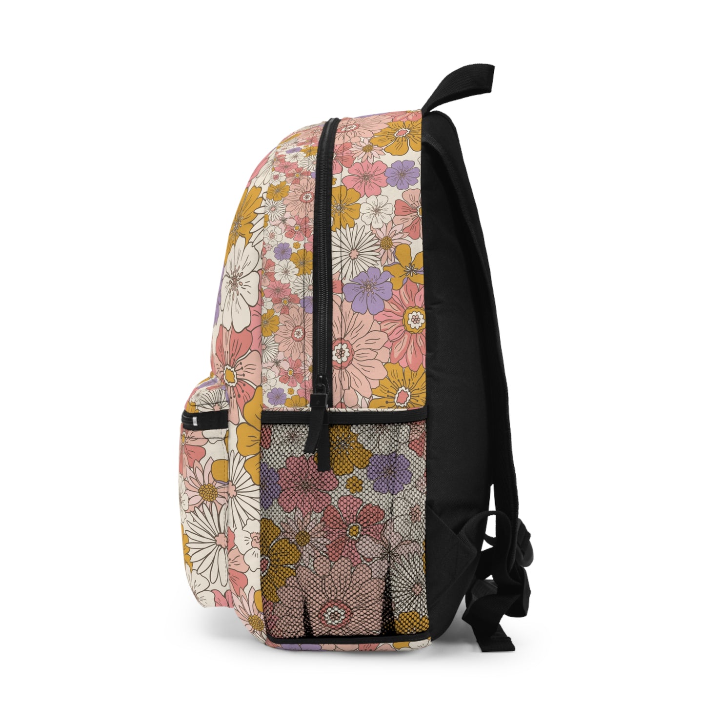 Retro Flower Backpack, Flower Backpack, Flower School Bag, Retro School Bag, Back to School, Trendy Backpack, Free Shipping