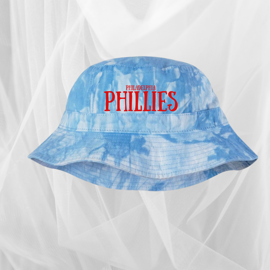 Philadelphia Phillies Light Blue Tie Dye Bucket Hat