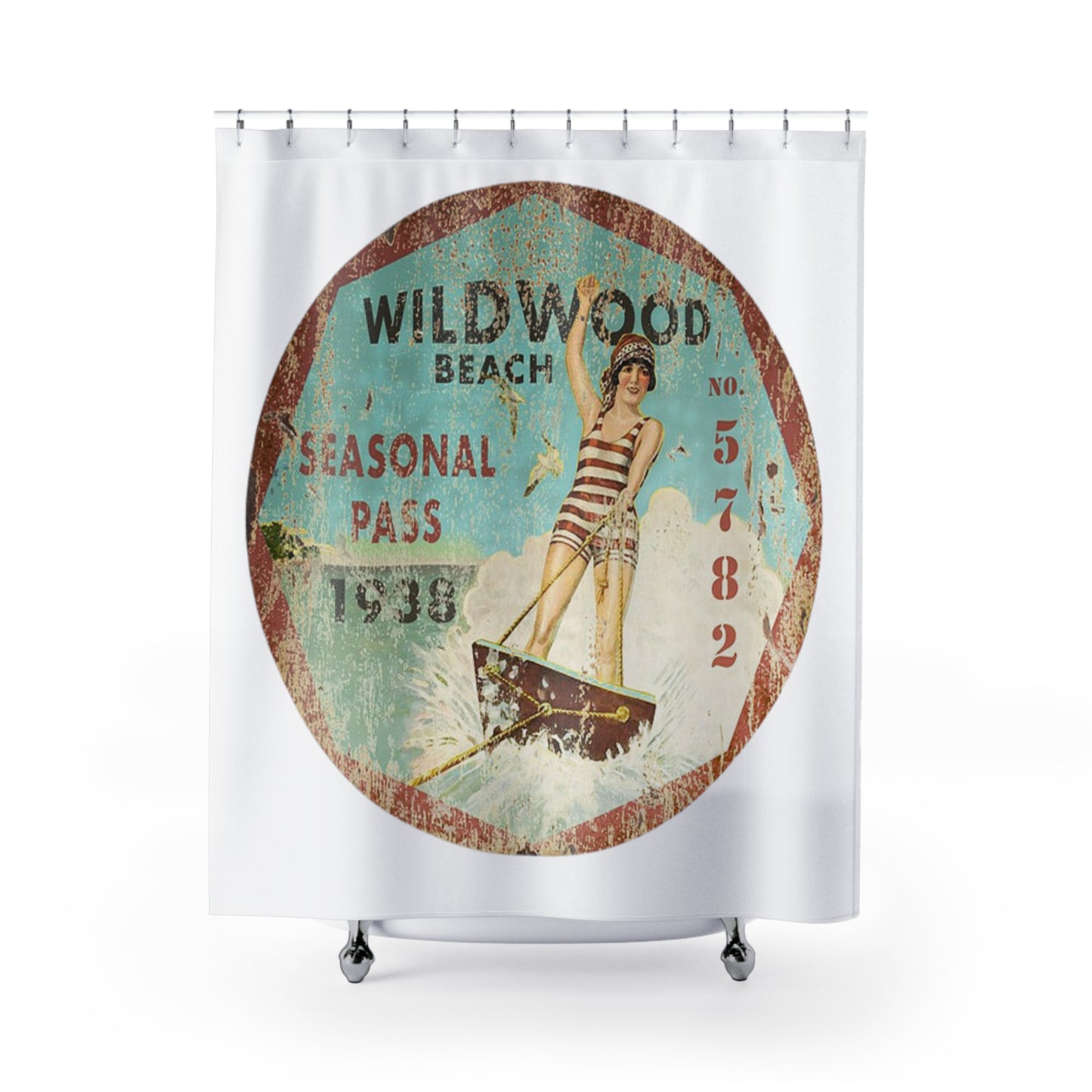 Vintage Wildwood Shower Curtain, Wildwood Shower Curtain, Vintage Wildwood, Wildwood, Wildwood Bathroom, Shower Curtains, Free Shipping