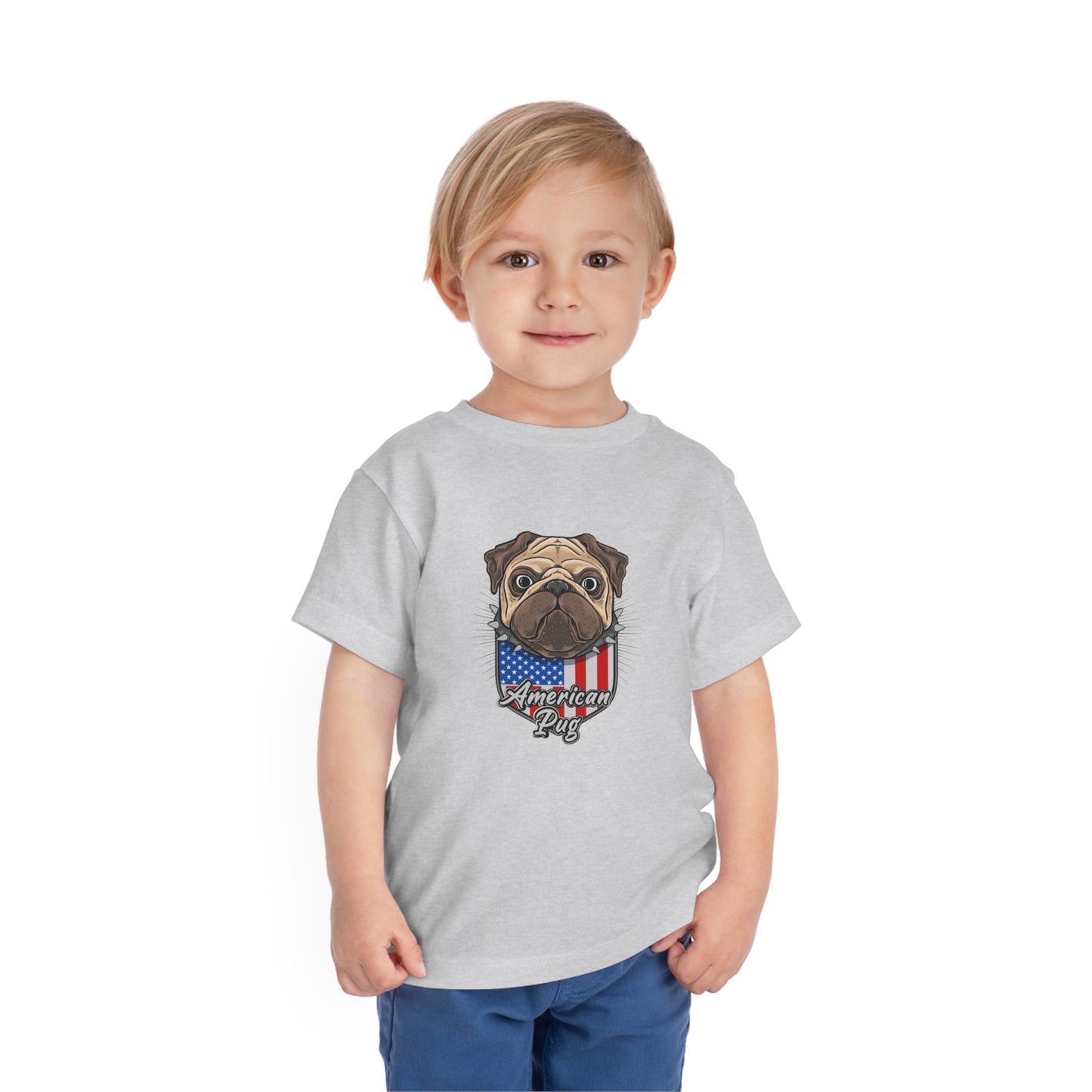 4th of July America Patriotic USA Pug Kids Tee Toddler Short Sleeve Tee