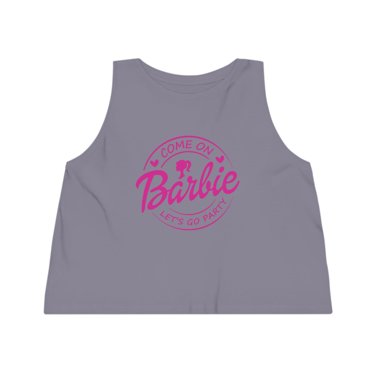 Barbie Movie Logo Cropped Tank Top, Come on Barbie Lets Go Party Tank Top Women's Dancer Cropped Tank Top