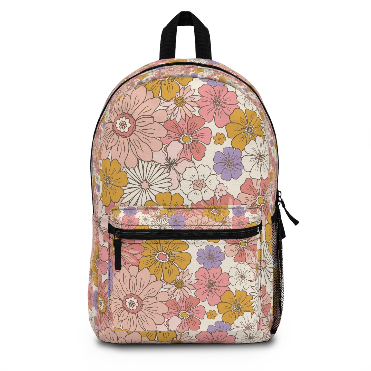 Retro Flower Backpack, Flower Backpack, Flower School Bag, Retro School Bag, Back to School, Trendy Backpack, Free Shipping