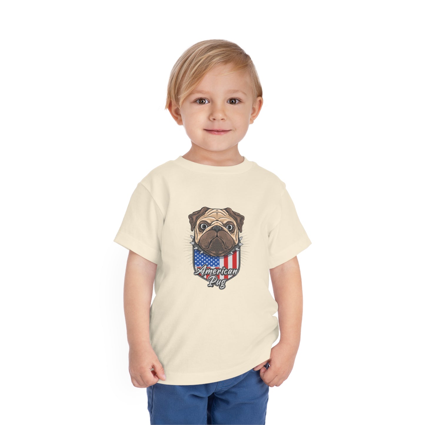 4th of July America Patriotic USA Pug Kids Tee Toddler Short Sleeve Tee