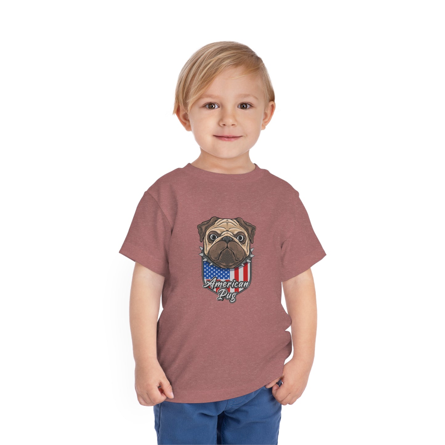 4th of July America Patriotic USA Pug Kids Tee Toddler Short Sleeve Tee