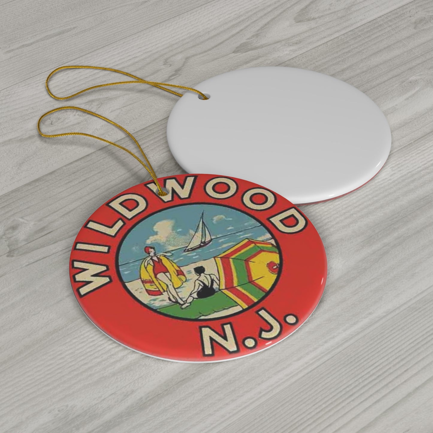 Wildwood Retro Vintage Ceramic Ornament, 1-Pack Wildwood Gift