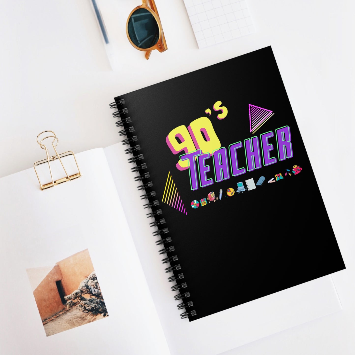 90s Teacher Spiral Notebook - Ruled Line, Free Shipping