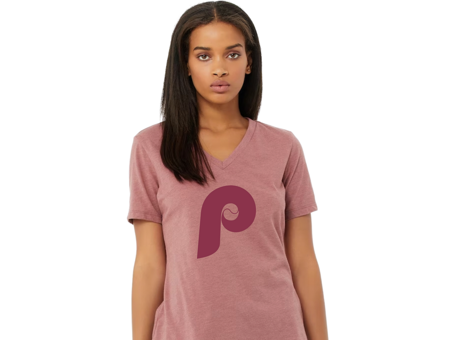 Philadelphia Phillies Trendy P Women'  V Neck Tee, Crop Top, Tank