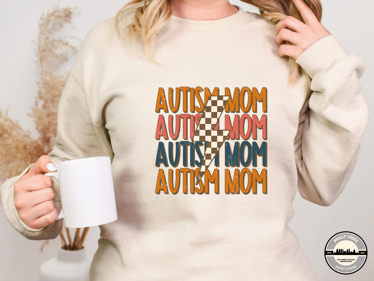 AUTISM AWARENESS Autism Mom Rock Lightning Bolt T Shirt, Long Sleeve Shirt, Crewneck Sweatshirt, Hooded Sweatshirt, Hoodie, Tee