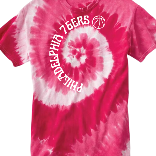 Philadelphia 76ers Tie Dye Side Logo Adult T Shirt, Long Sleeve Shirt, Crewneck Sweatshirt, Hooded Sweatshirt, Hoodie, Tee