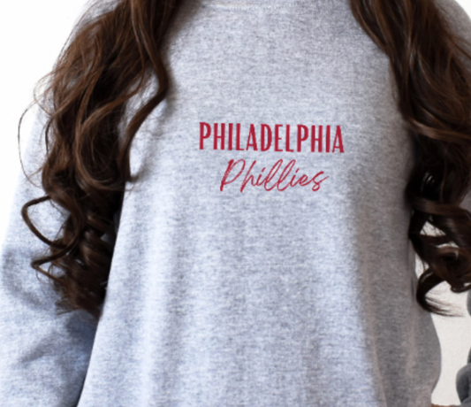 Philadelphia Phillies Basic Cursive T Shirt, Long Sleeve Shirt, Crewneck Sweatshirt, Hooded Sweatshirt, Hoodie, Tee